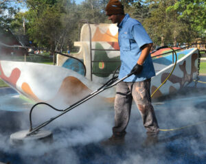 Cleaning Playgrounds Stock Image