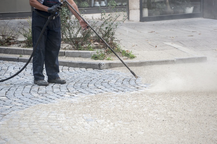 pressure washing stock image