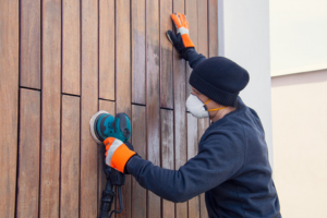 Wood Restoration stock image